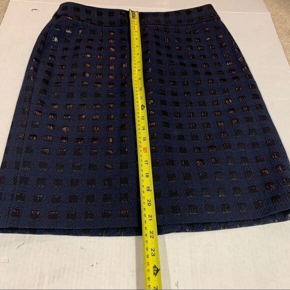 Banana republic Navy blue black check print Pencil skirt work career office - Picture 13 of 14
